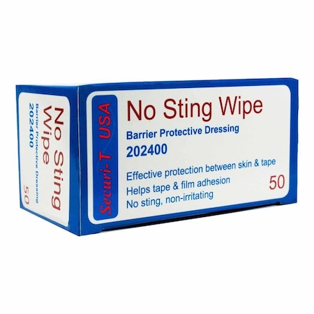 Securi-T No Sting Skin Barrier Wipe 100% Strength Hexamethyldisiloxane Individual Packet NonSterile, 1200PK 202400